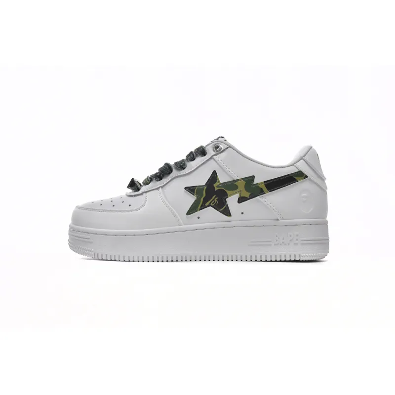 Cheap Bape Sta Low White Green Camouflage 1H20-191-045(BapeSta)