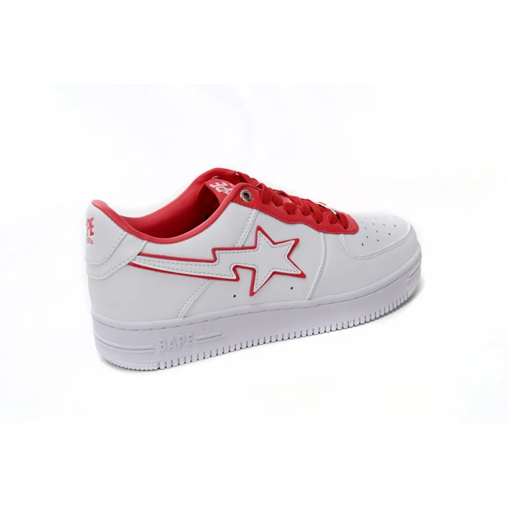 Cheap  Fake BapeSta Low White Red Border 1J30-291-017