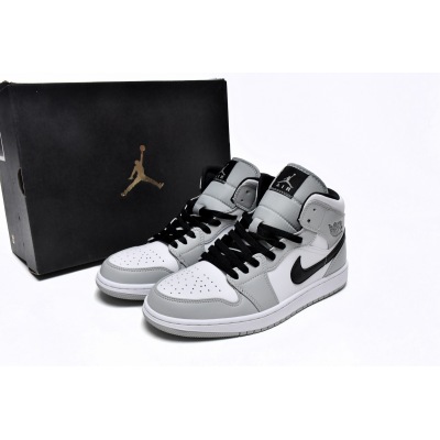 Fake Jordan 1 Mid Light Smoke Grey 554724-092 02
