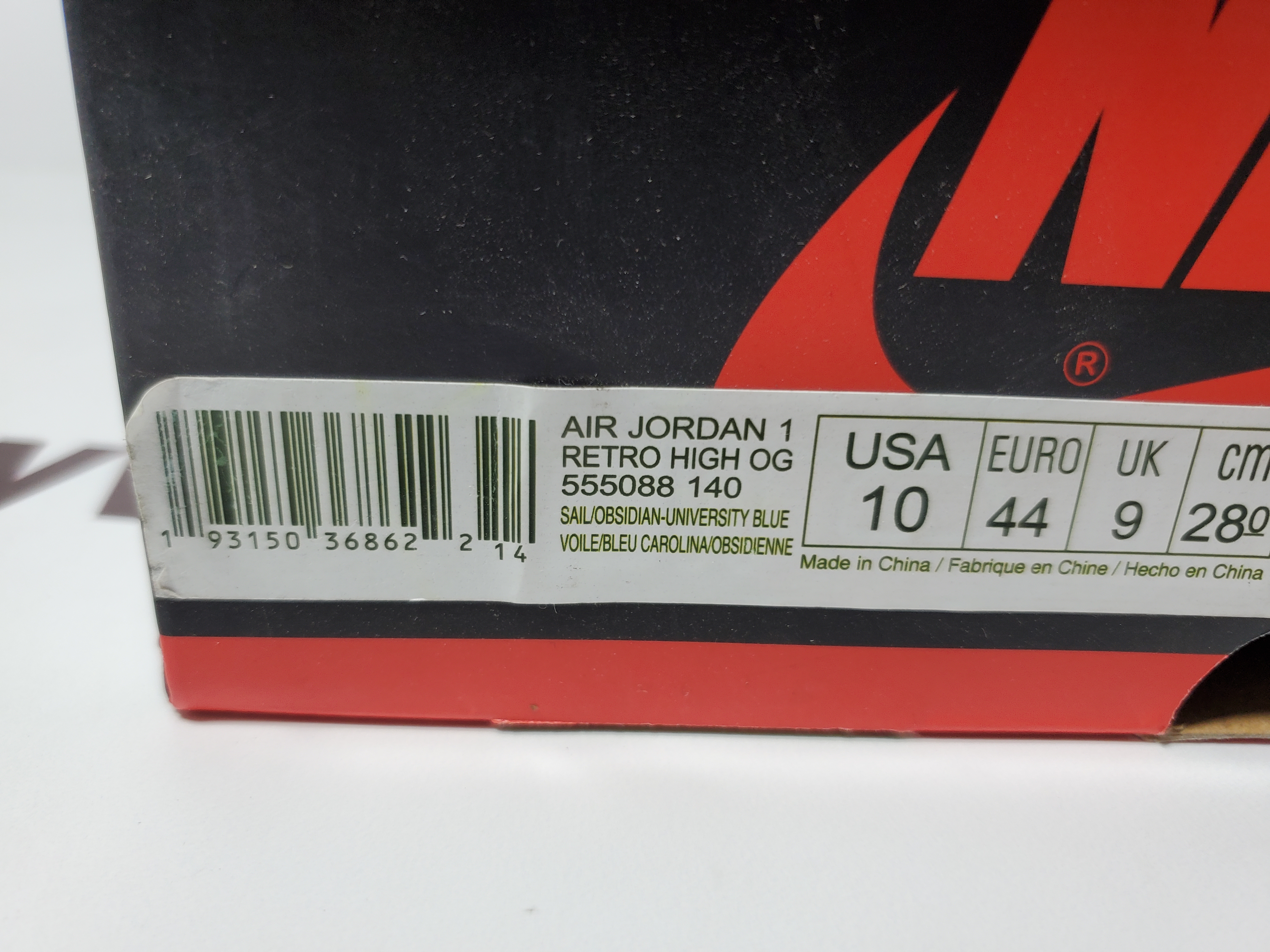 (OG)Air Jordan 1 Retro High Obsidian UNC 555088-140