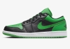 Air Jordan 1 Low “Lucky Green”Black Green Toes 553558-065