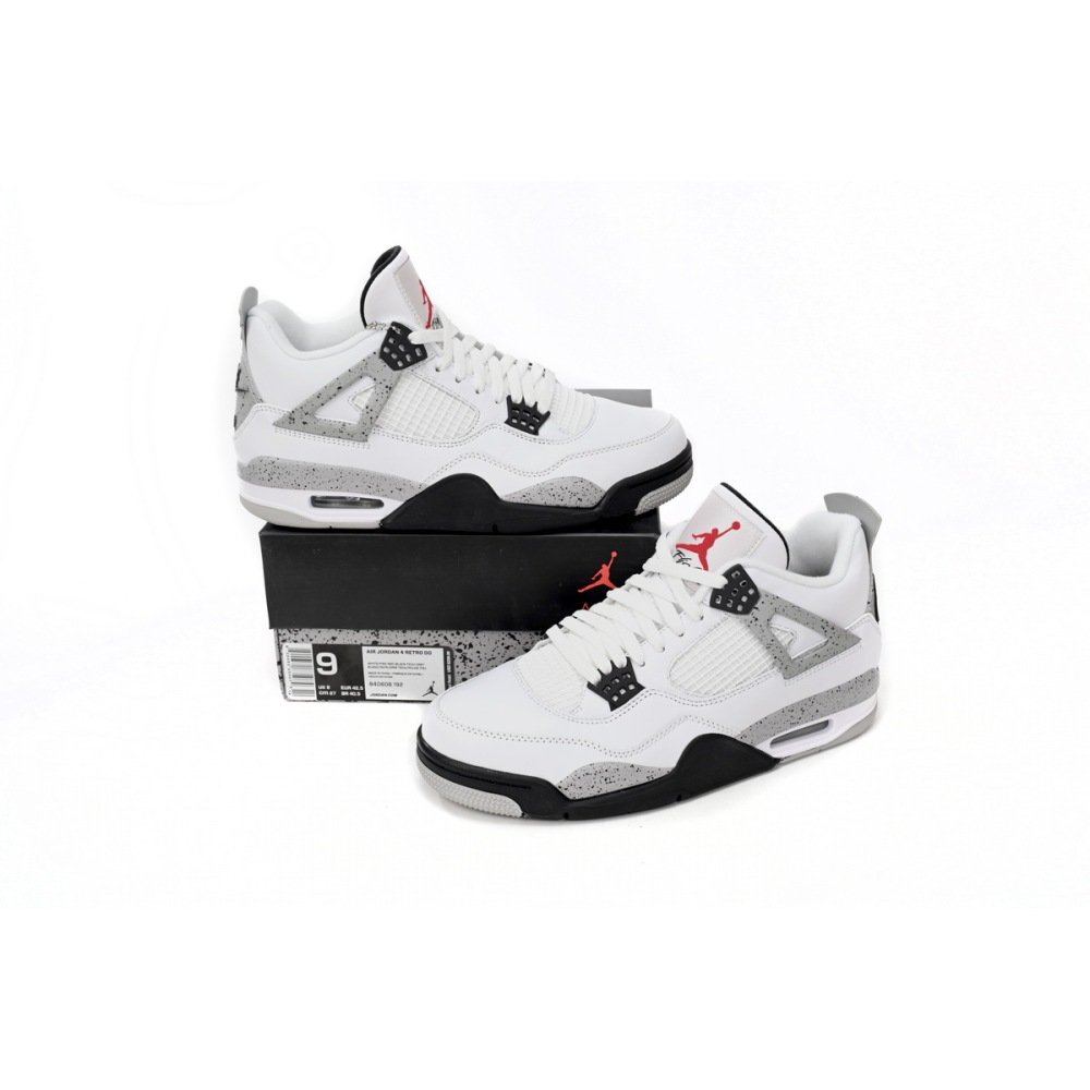 Air Jordan 4 Retro White Cement 840606-192(Best Quality）