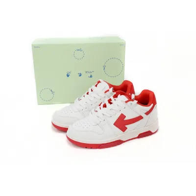 OFF-WHITE Out Of Office "OOO" Low Tops White Red OMIA189F22LEA0010125 02