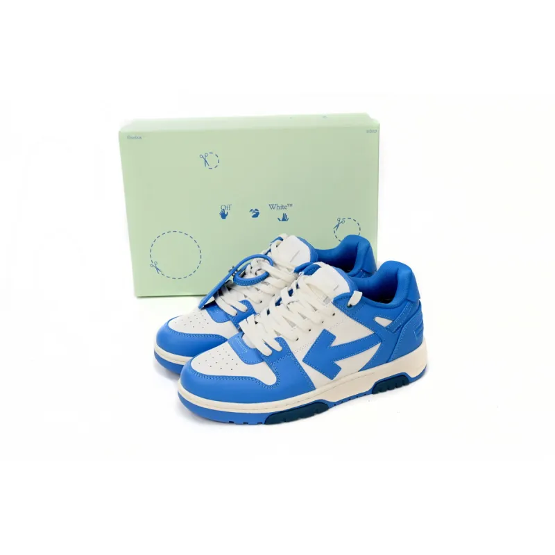 OFF-WHITE Out Of Office OOO Low Tops White Blue OMIA189F22LEA0014501