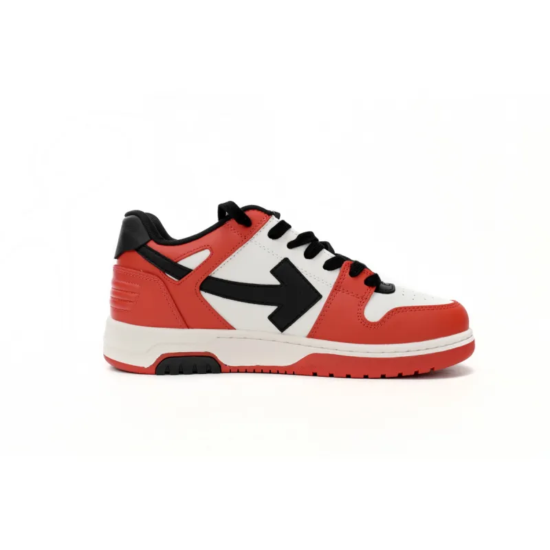 OFF-WHITE Out Of Office OOO Low Tops Black White Red OMIA189S23LEA0012510