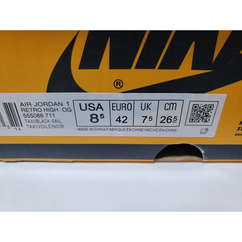 Air Jordan 1 High OG Yellow Toe T 555088-711