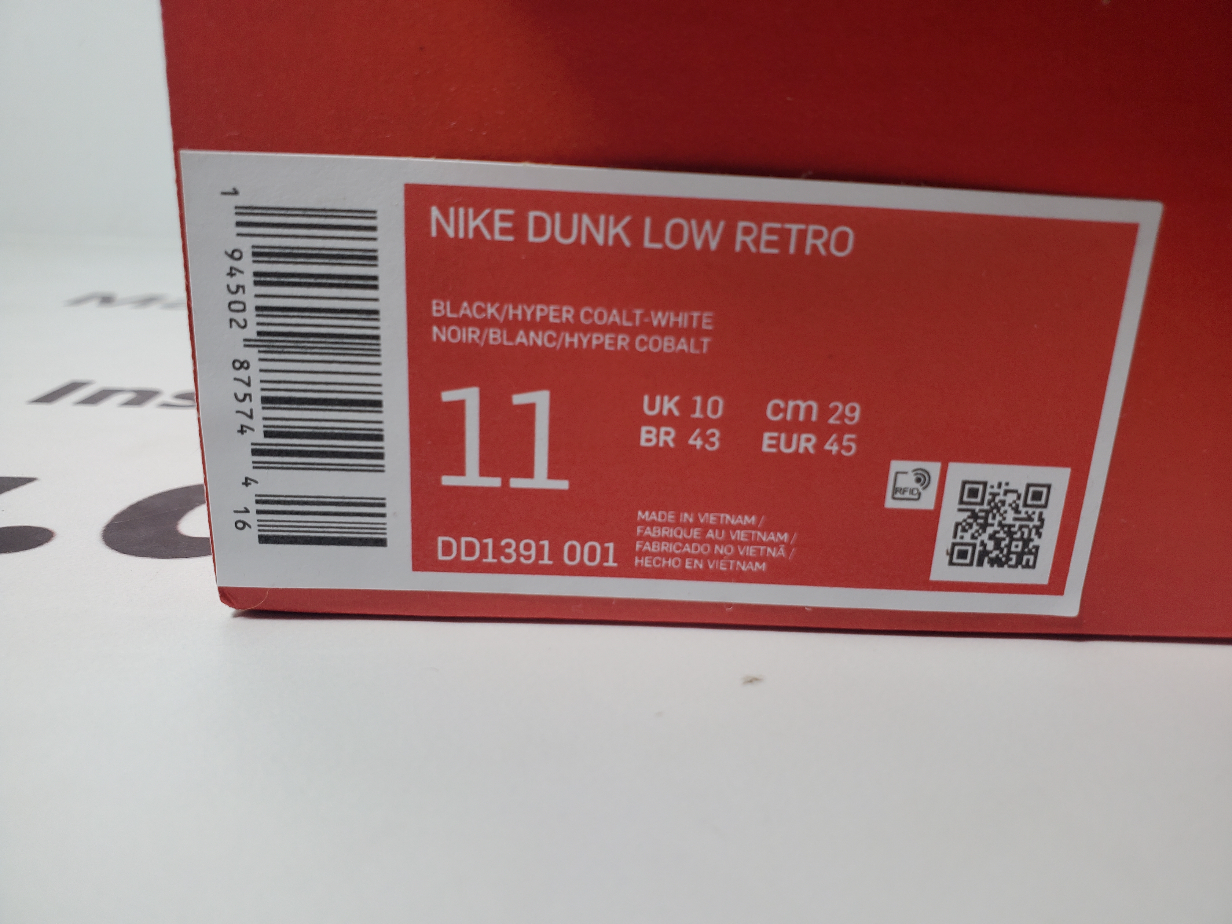 (OG)Nike Dunk Low Hyper Cobalt DD1391-001