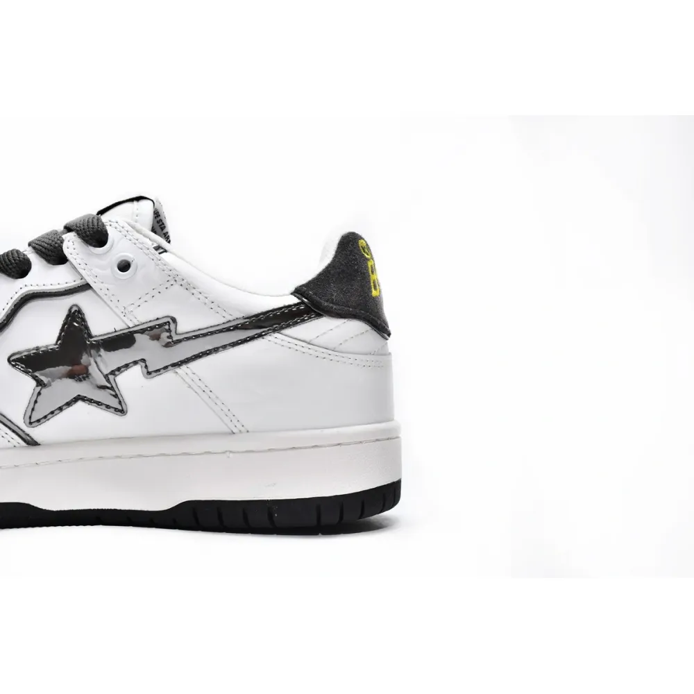 A Bathing Ape Bape SK8 Sta White Silver 001FWH801020_WHT_A