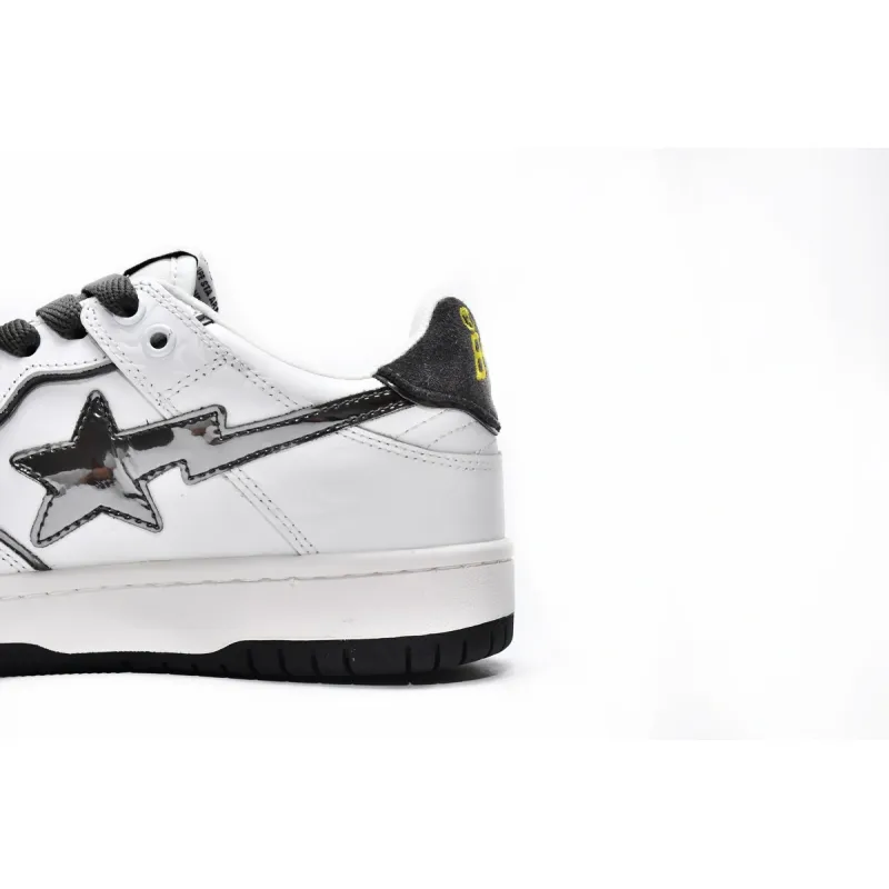 A Bathing Ape Bape SK8 Sta White Silver 001FWH801020_WHT_A