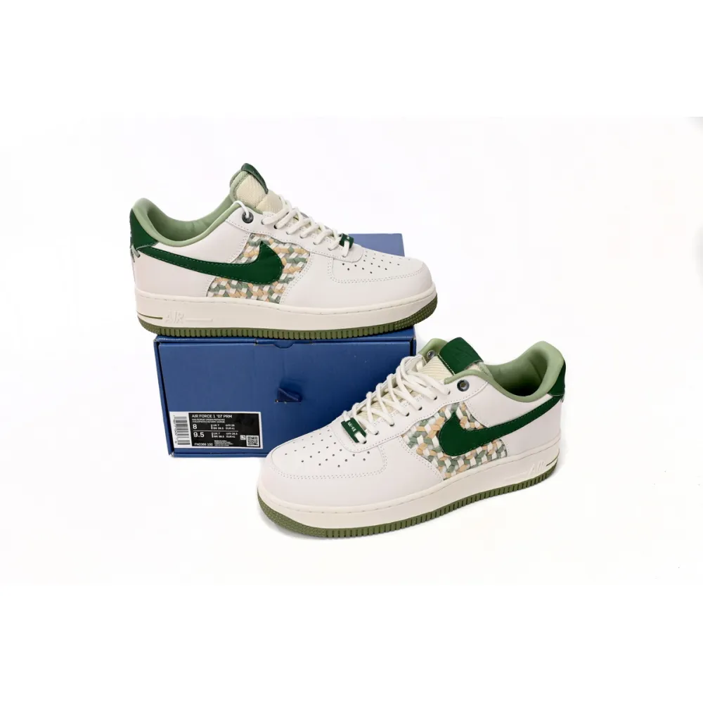 Nike Air Force 1 Low '07 Premium NAI-KE Bamboo Weave Sail Gorge Green FN0369-100