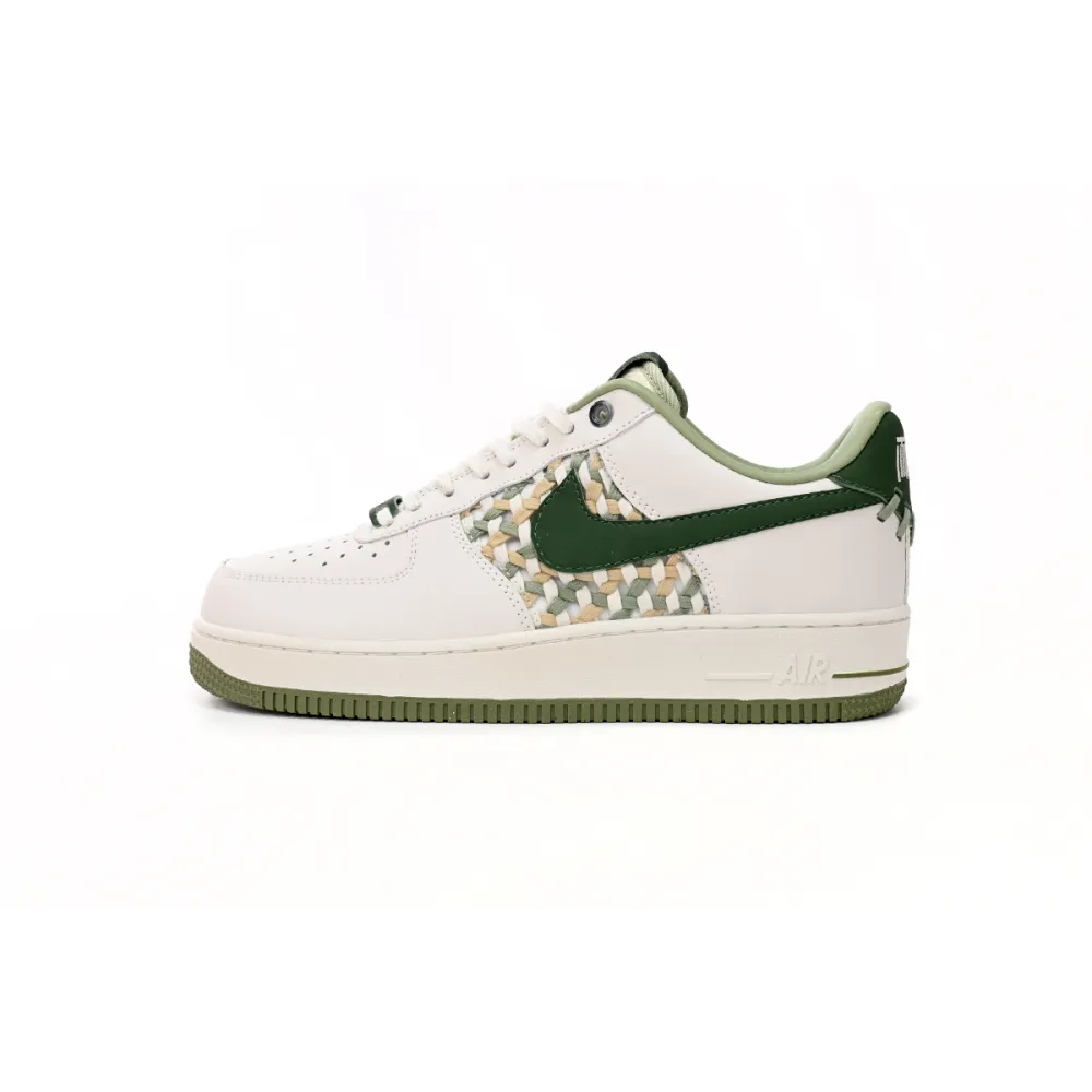 Nike Air Force 1 Low '07 Premium NAI-KE Bamboo Weave Sail Gorge Green FN0369-100