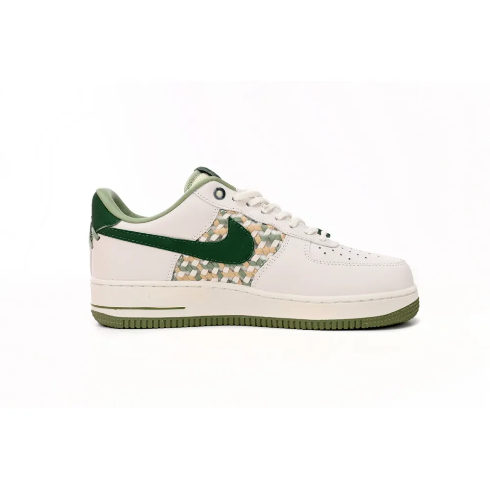 Nike Air Force 1 Low '07 Premium NAI-KE Bamboo Weave Sail Gorge Green FN0369-100