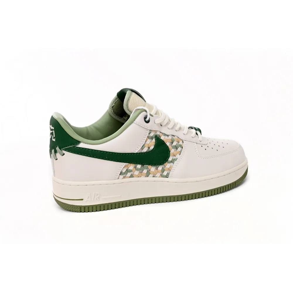 Nike Air Force 1 Low '07 Premium NAI-KE Bamboo Weave Sail Gorge Green FN0369-100