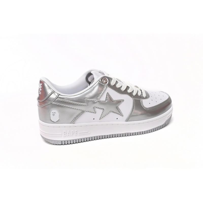 A Bathing Ape Bape Sta Low Silver 1H73 191 921