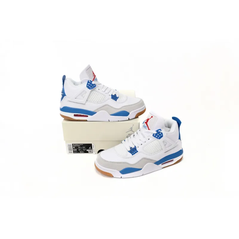 Nike SB x Air Jordan 4 White Blue DR5415-104 (Top Quality)