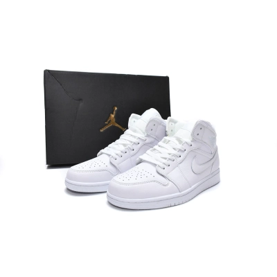 Air Jordan 1 Mid Triple White 554724-129  02