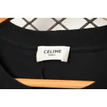 Celine SS22 Celine Logo letter print round neck short-sleeved T-shirt Black