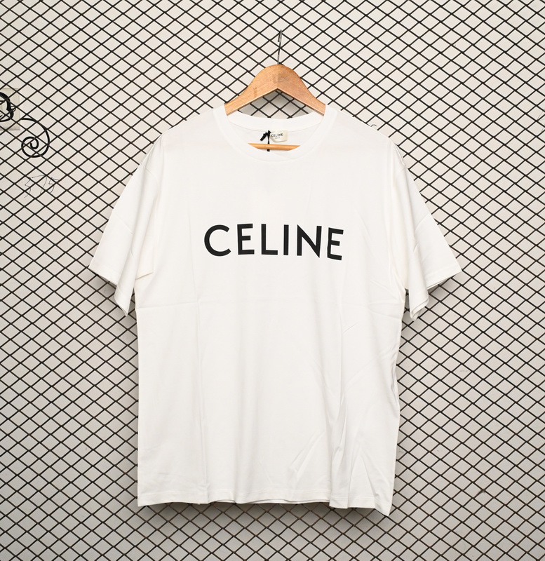 Celine SS22 Celine Logo letter print round neck short-sleeved T-shirt White