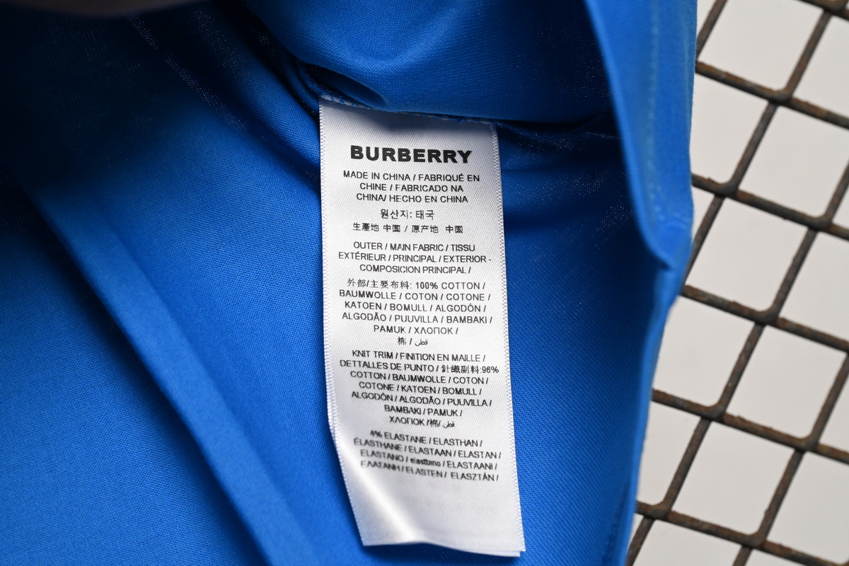 Burberry Letter Logo Print Loose Short Sleeve T-Shirt Blue