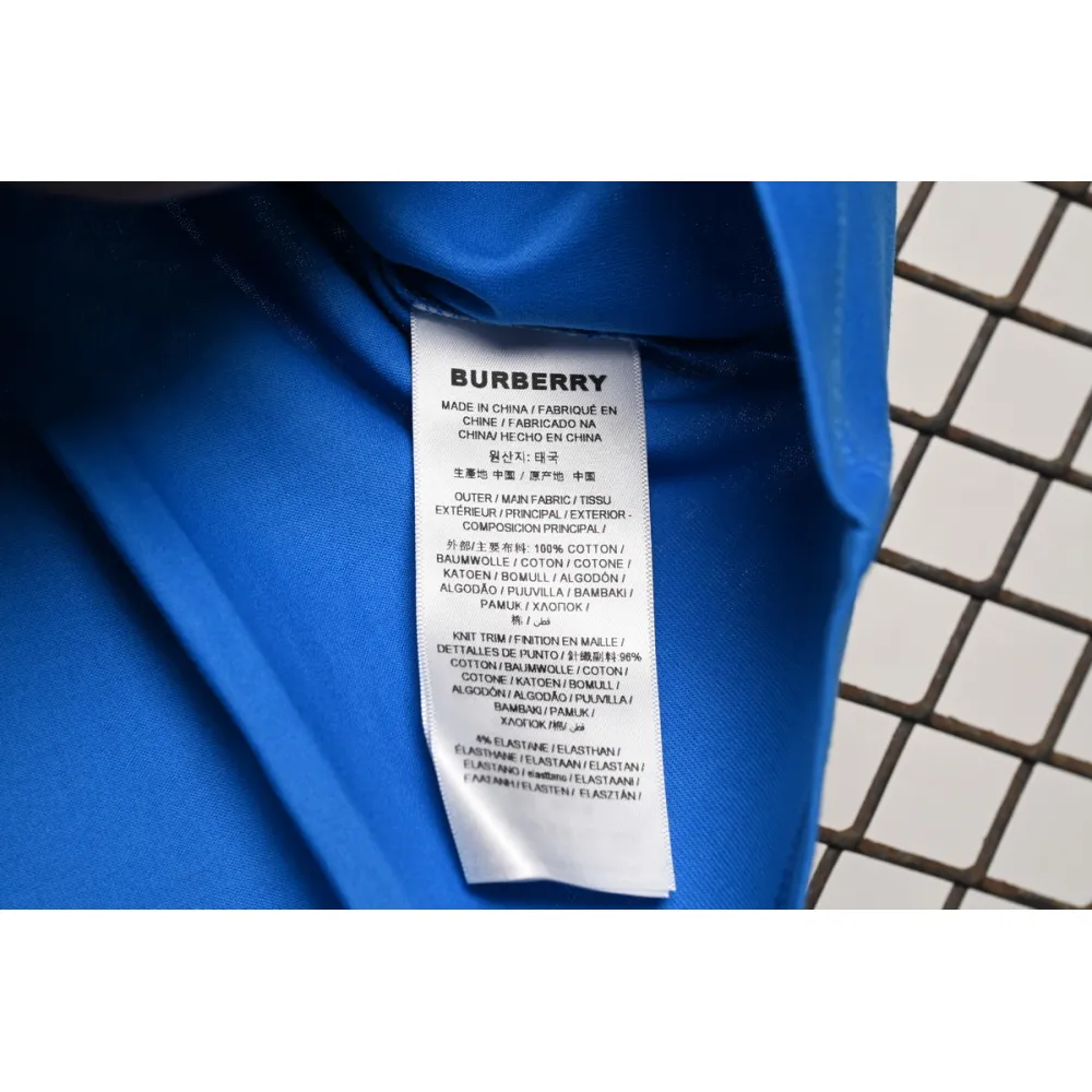 Burberry Letter Logo Print Loose Short Sleeve T-Shirt Blue
