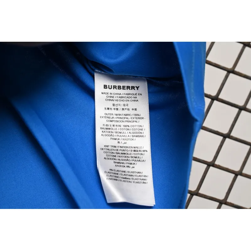 Burberry Letter Logo Print Loose Short Sleeve T-Shirt Blue