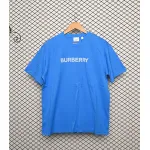 Burberry Letter Logo Print Loose Short Sleeve T-Shirt Blue