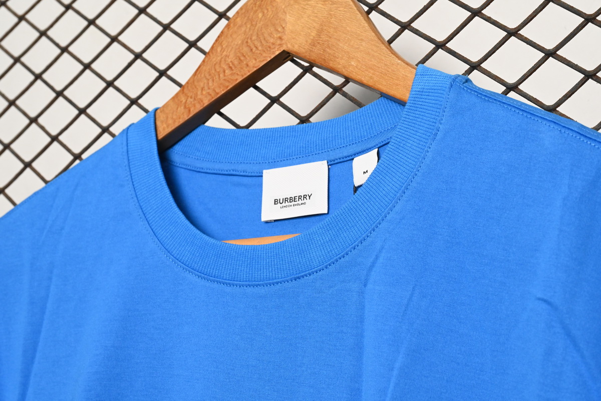 Burberry Letter Logo Print Loose Short Sleeve T-Shirt Blue
