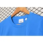 Burberry Letter Logo Print Loose Short Sleeve T-Shirt Blue
