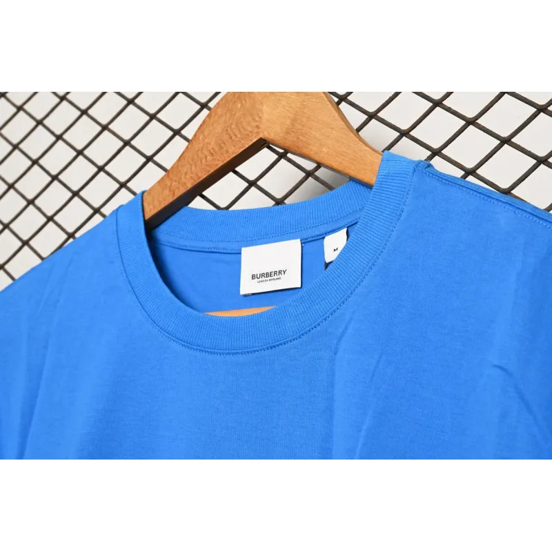 Burberry Letter Logo Print Loose Short Sleeve T-Shirt Blue