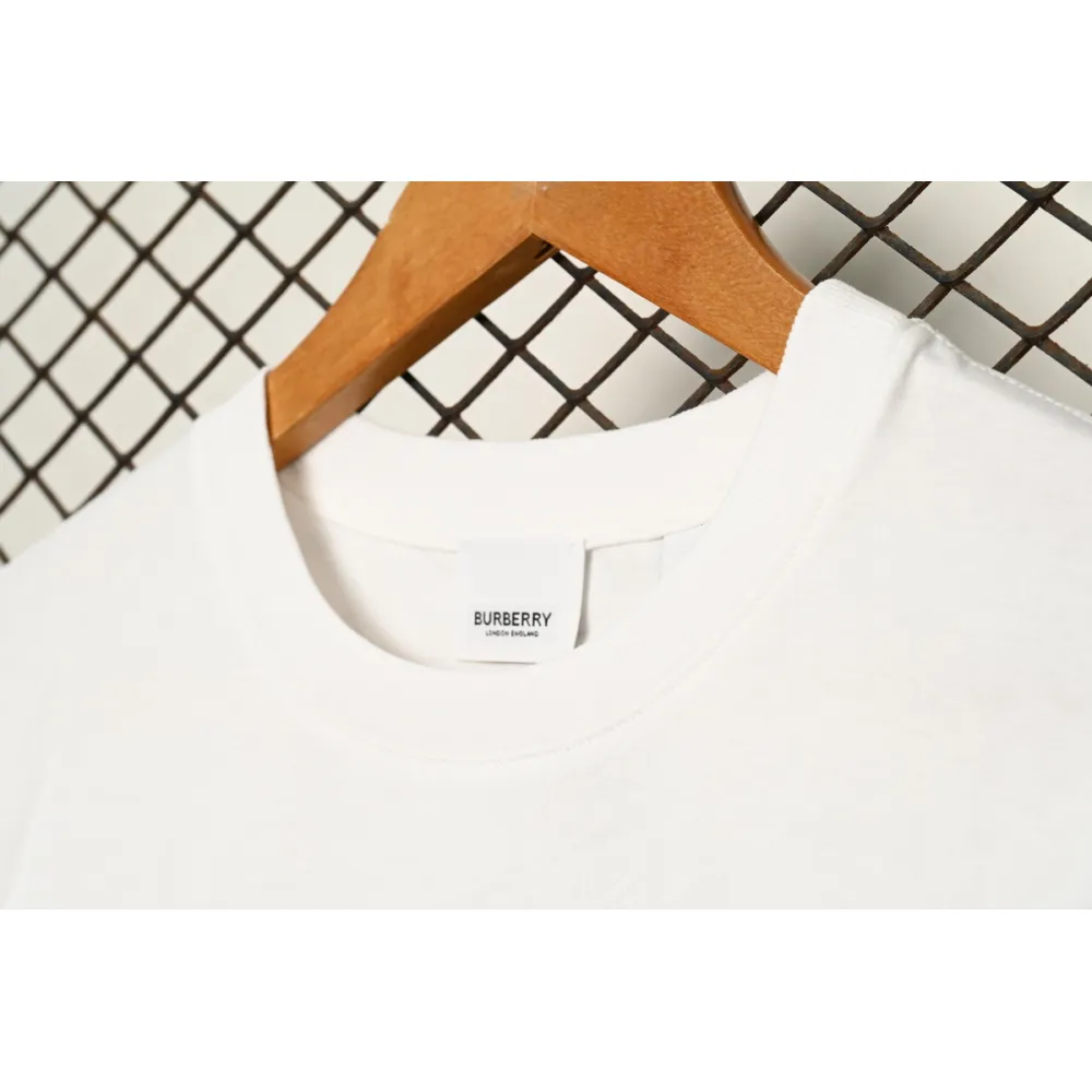 Burberry Letter Logo Print Loose Short Sleeve T-Shirt White