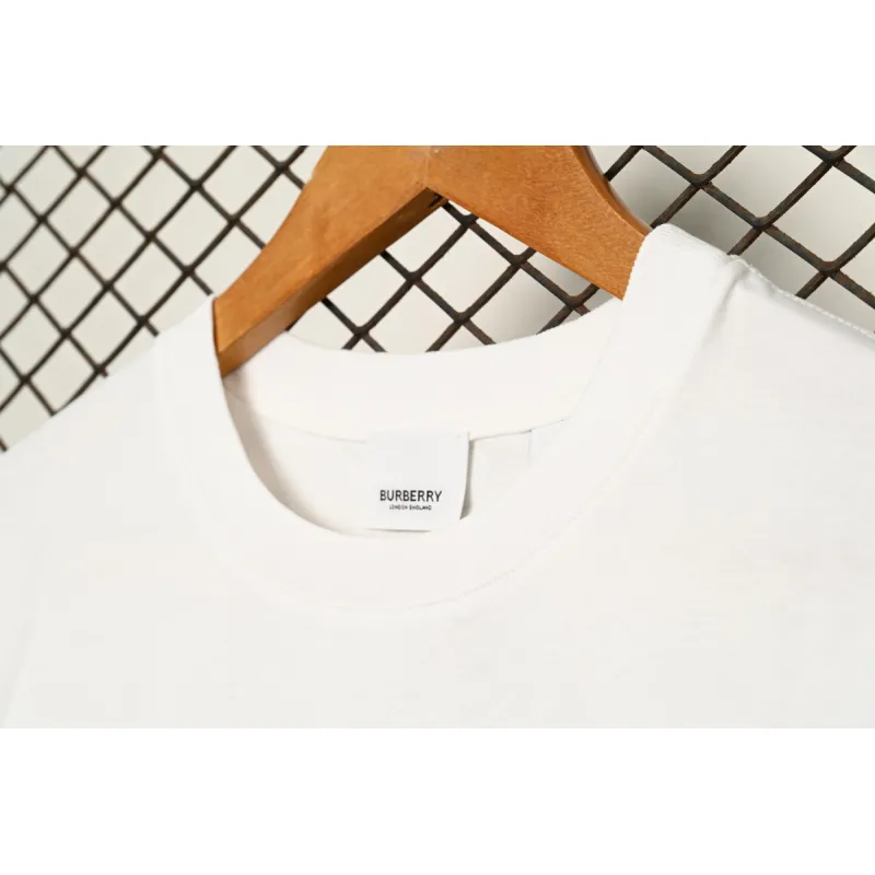 Burberry Letter Logo Print Loose Short Sleeve T-Shirt White
