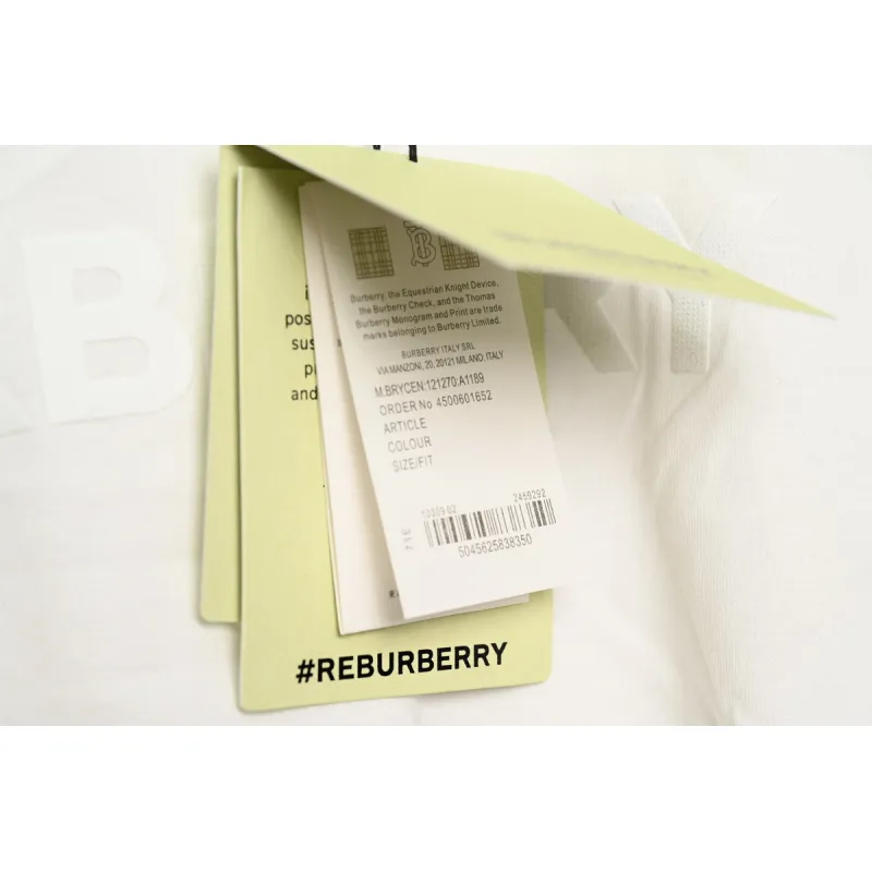 Burberry Letter Logo Print Loose Short Sleeve T-Shirt White