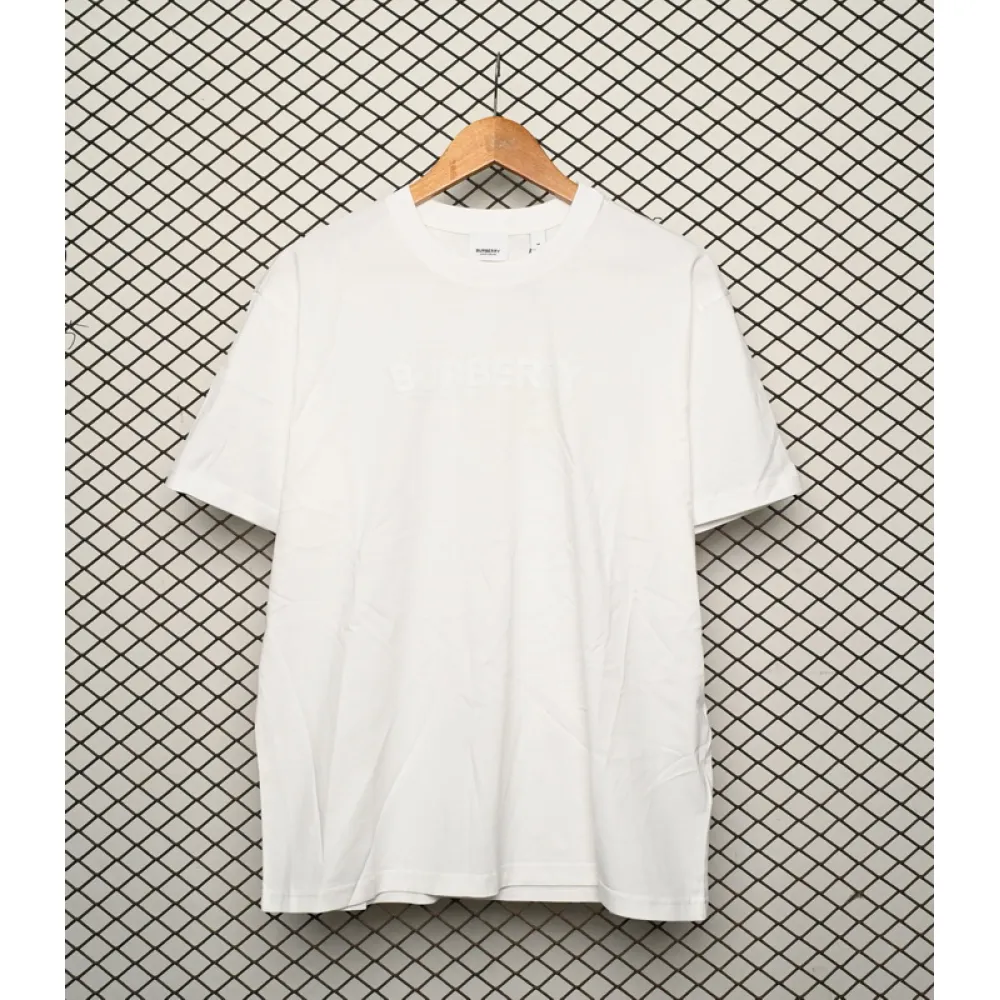 Burberry Letter Logo Print Loose Short Sleeve T-Shirt White