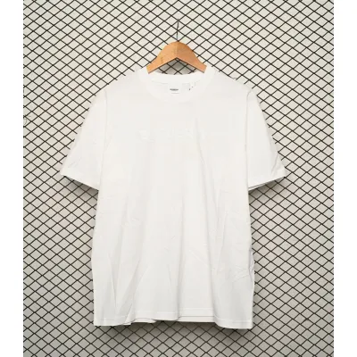 Burberry Letter Logo Print Loose Short Sleeve T-Shirt White 01