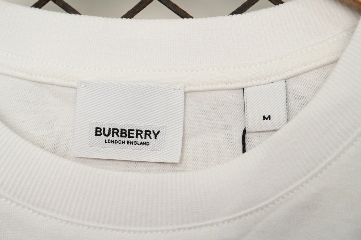 Burberry Letter Logo Print Loose Short Sleeve T-Shirt White