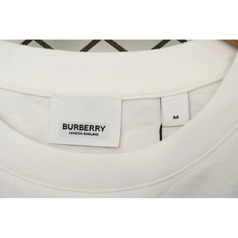 Burberry Letter Logo Print Loose Short Sleeve T-Shirt White