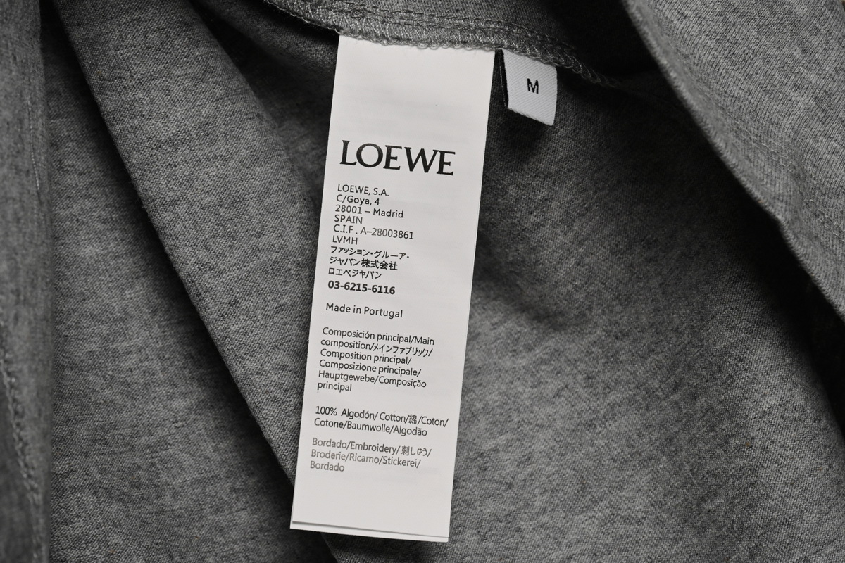 Loewe cartoon logo print round neck pullover short-sleeved T-shirt Grey