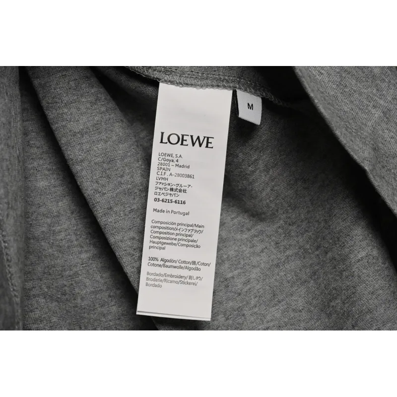 Loewe cartoon logo print round neck pullover short-sleeved T-shirt Grey