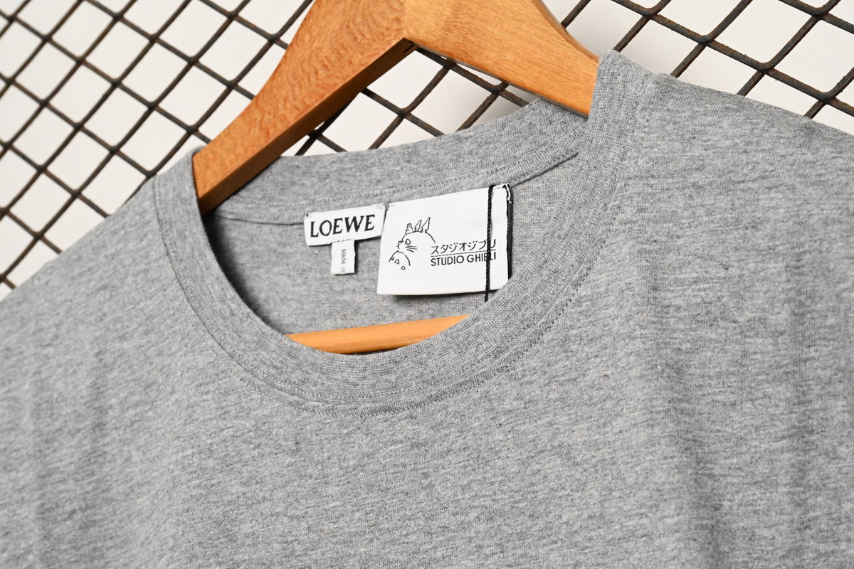 Loewe cartoon logo print round neck pullover short-sleeved T-shirt Grey