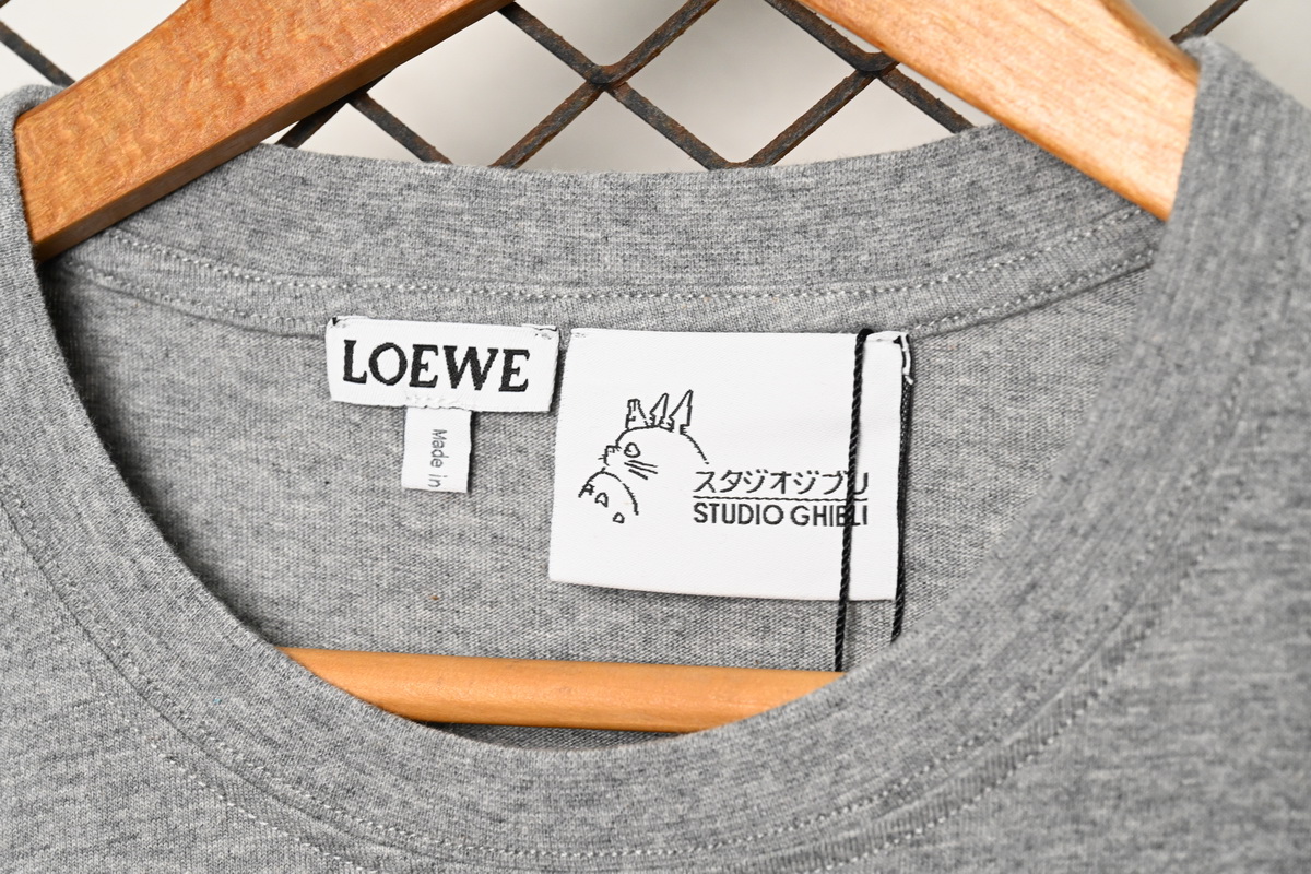 Loewe cartoon logo print round neck pullover short-sleeved T-shirt Grey