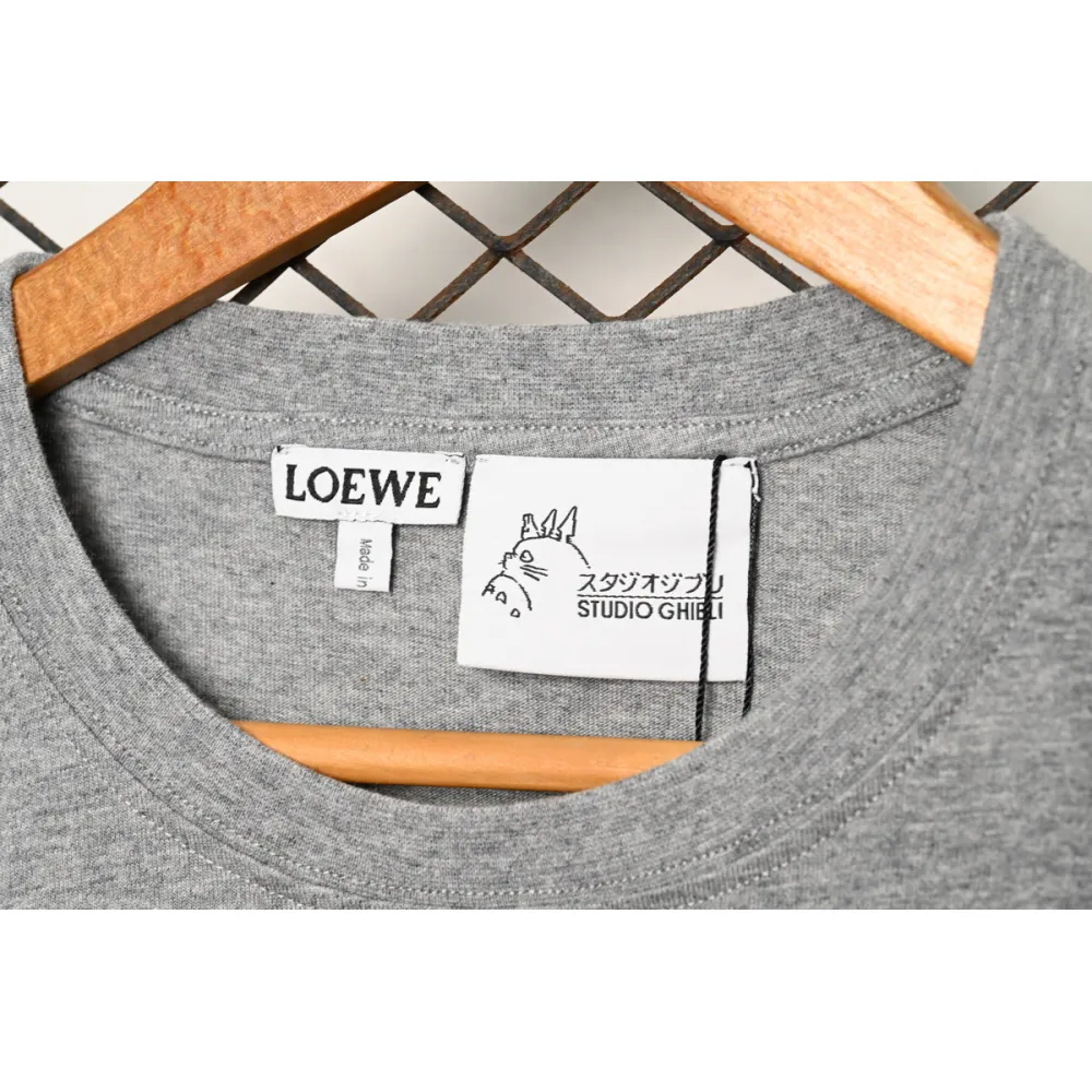 Loewe cartoon logo print round neck pullover short-sleeved T-shirt Grey