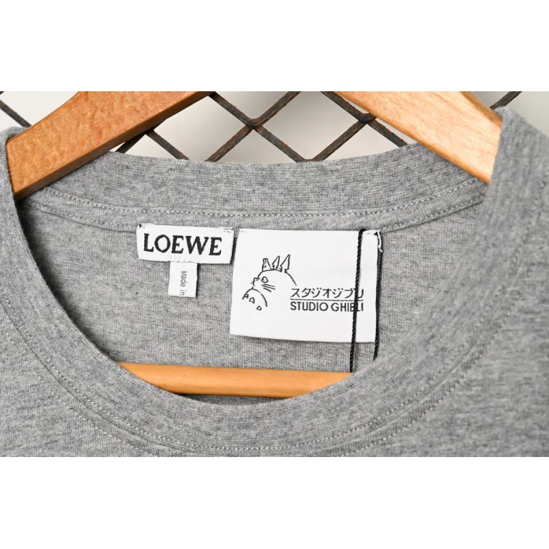 Loewe cartoon logo print round neck pullover short-sleeved T-shirt Grey