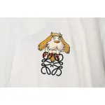 Loewe cartoon logo print round neck pullover short-sleeved T-shirt White