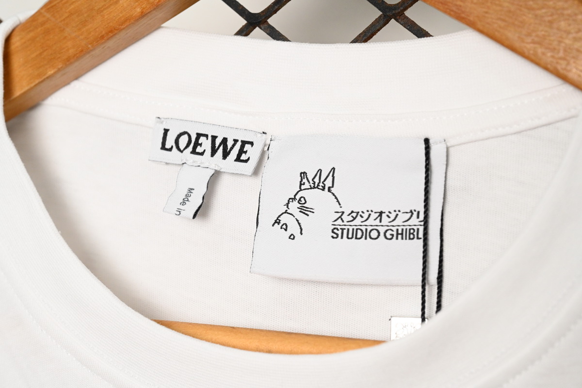 Loewe cartoon logo print round neck pullover short-sleeved T-shirt White
