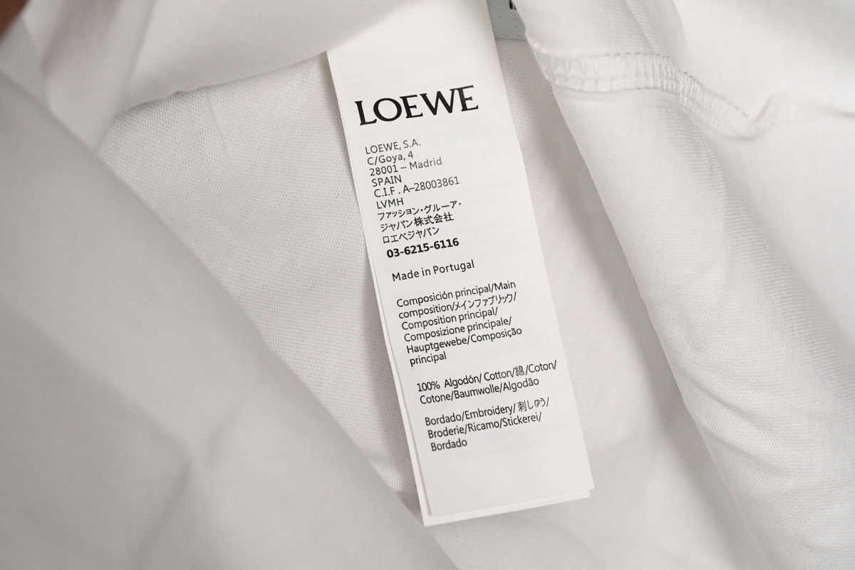 Loewe cartoon logo print round neck pullover short-sleeved T-shirt White
