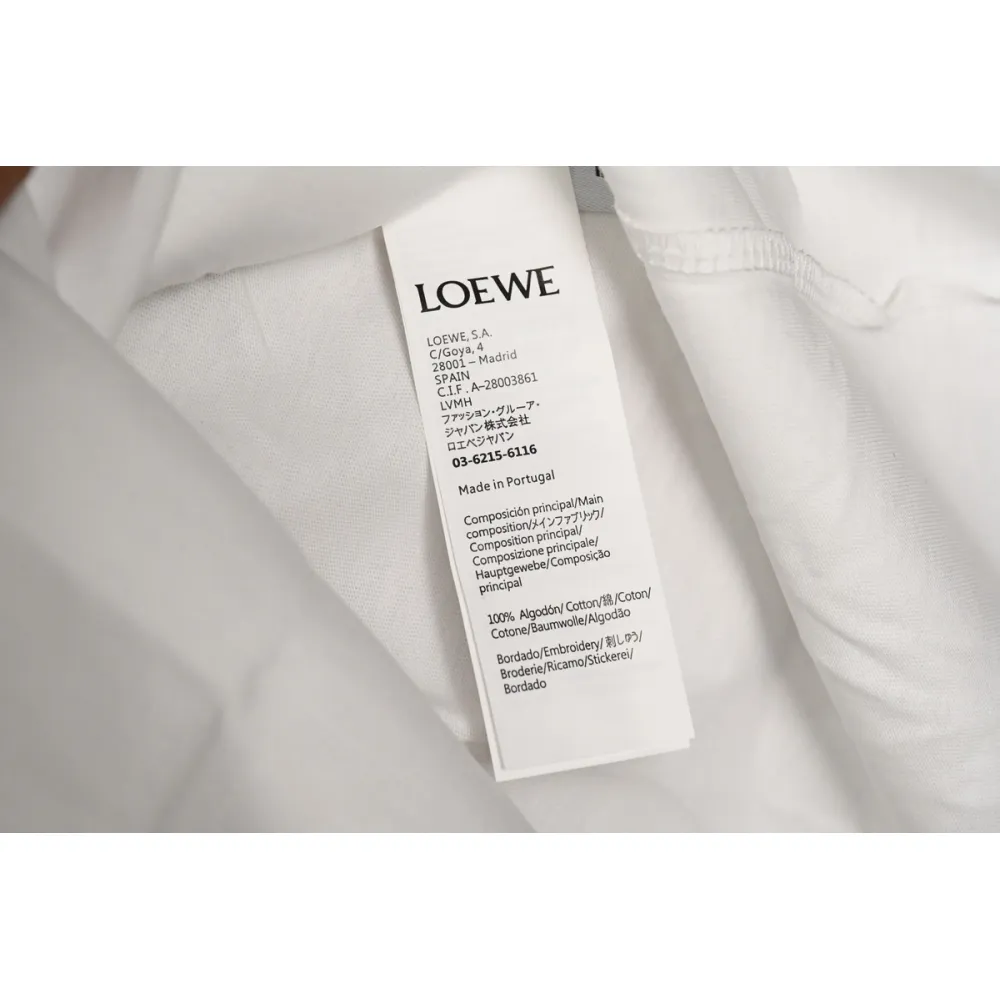 Loewe cartoon logo print round neck pullover short-sleeved T-shirt White