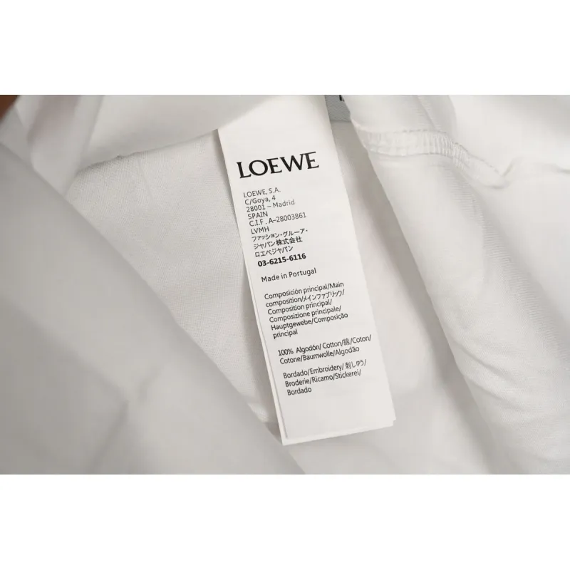 Loewe cartoon logo print round neck pullover short-sleeved T-shirt White