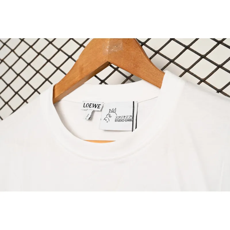 Loewe cartoon logo print round neck pullover short-sleeved T-shirt White
