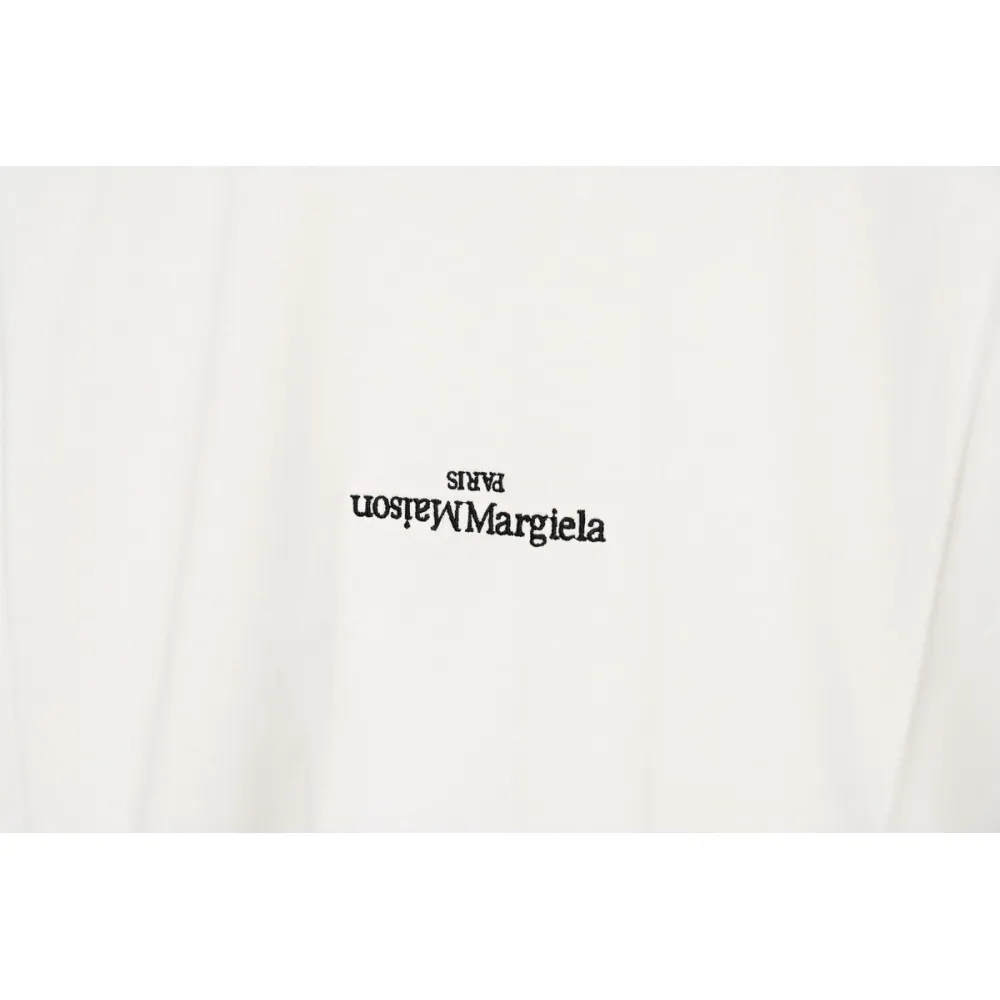 Mason Margiel letter logo print round neck pullover T-shirt White