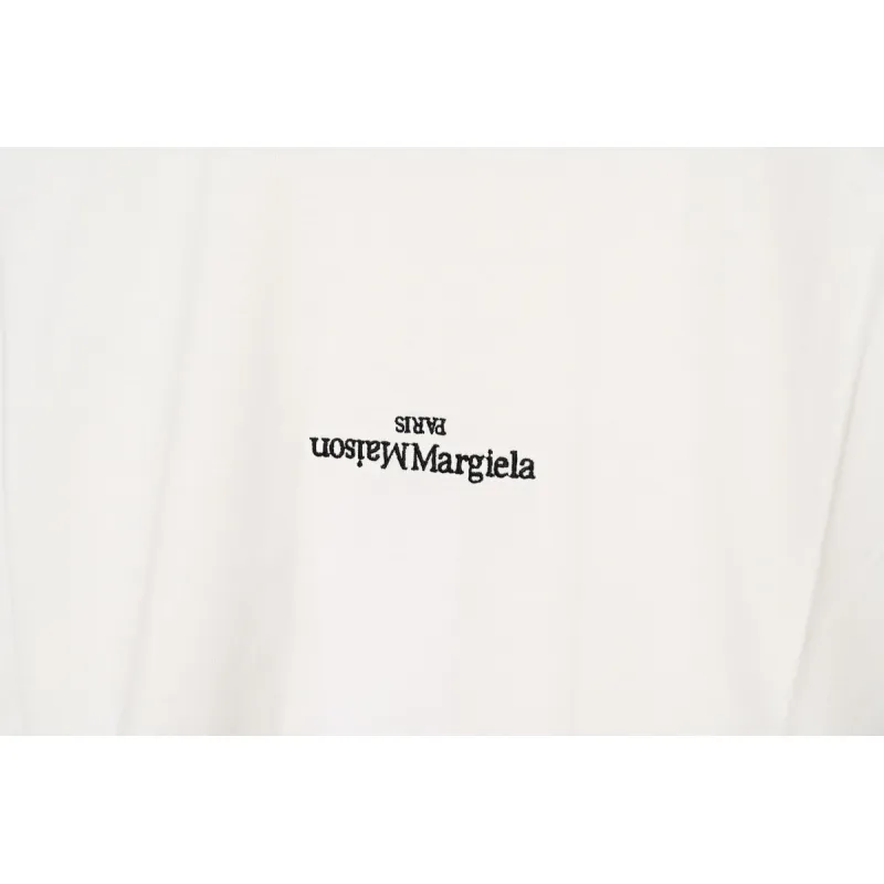Mason Margiel letter logo print round neck pullover T-shirt White